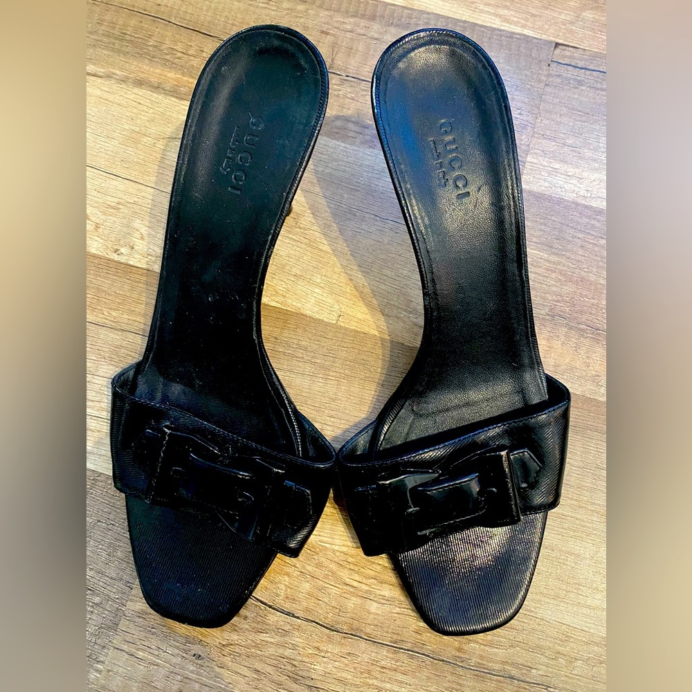 Gucci Black Slip On Heels